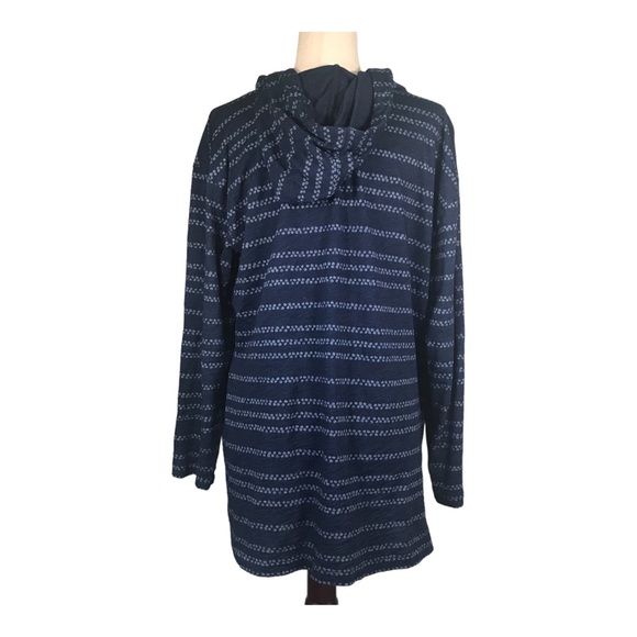 Pure Jill Indigo Oversized Hooded Baja Shirt - Picture 2 of 8